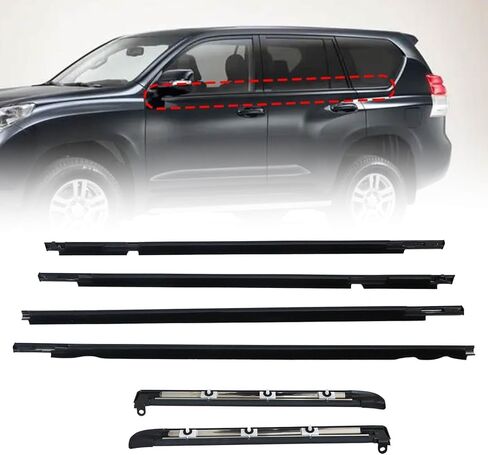 FZJDSD Car Quarter Door Belt Moulding Set Black Compatible with Toyota Land Cruiser Prado FJ LC120 GX470 2003-2009 Replace 7571160080 7571260080 7572160080 7572260080 7566060070 7567060070 in Saudi Arabia