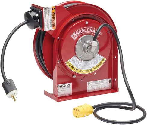 Reelcraft L-4050-163-3-RP - 16/3 x 50ft. 13A, Reverse Plug Electric Cord Reel in Kuwait