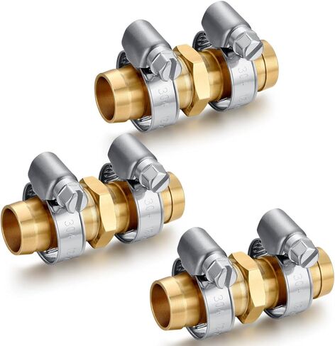 وصلة إصلاح خرطوم الحديقة من النحاس الصلب مع مجموعة إصلاح خرطوم المشابك، تركيبات خرطوم حديقة بارب 5/8 بوصة (مجموعة 5/8 بوصة بارب-3) in Kuwait