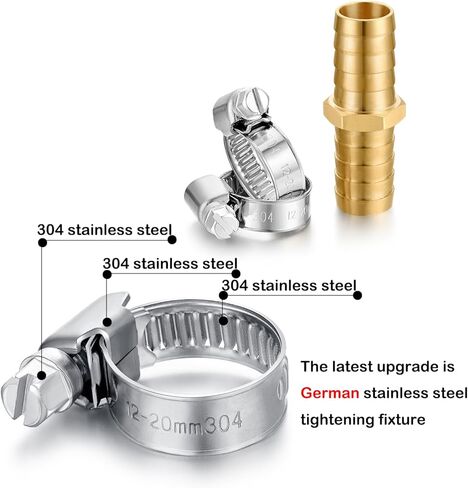 وصلة إصلاح خرطوم الحديقة من النحاس الصلب مع مجموعة إصلاح خرطوم المشابك، تركيبات خرطوم حديقة بارب 5/8 بوصة (مجموعة 5/8 بوصة بارب-3) in Kuwait