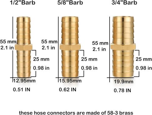 وصلة إصلاح خرطوم الحديقة من النحاس الصلب مع مجموعة إصلاح خرطوم المشابك، تركيبات خرطوم حديقة بارب 5/8 بوصة (مجموعة 5/8 بوصة بارب-3) in Kuwait