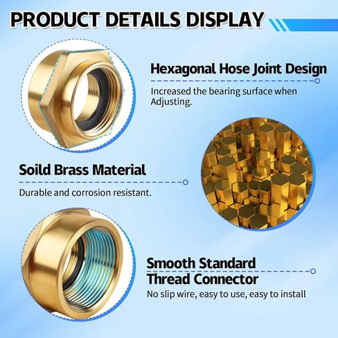 Fire Hydrant Hex Nipple Adapter, 1-1/2" NST NH Female to 1-1/2" NPT Female Brass Fire Hose to Pipe Fitting for Firefighting Pump, Standpipe & Industrial Water Systems in Kuwait