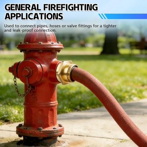 Fire Hydrant Hex Nipple Adapter, 1-1/2" NST NH Female to 1-1/2" NPT Female Brass Fire Hose to Pipe Fitting for Firefighting Pump, Standpipe & Industrial Water Systems in Kuwait