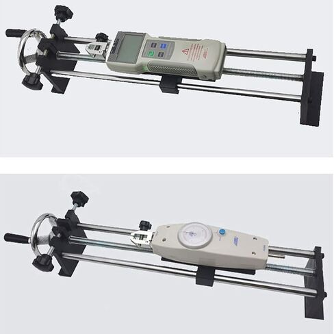 حامل اختبار قياس القوة الحلزوني الأفقي اليدوي 500N مع مشبكين قابلين للتعديل، حامل اختبار شد السكتة الدماغية 220 مم لاختبار الشد للأسلاك والكابلات، أسود، 1 in Kuwait