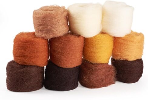 FASHEWELRY 1.59 oz Wool Roving for Needle Felting Kit 9 Colors Felting Wool Yarn Core Wool Felt Craft Kit for Adult Beginners Felted Crafts DIY Materials Hand Spinning Supplies in Saudi Arabia