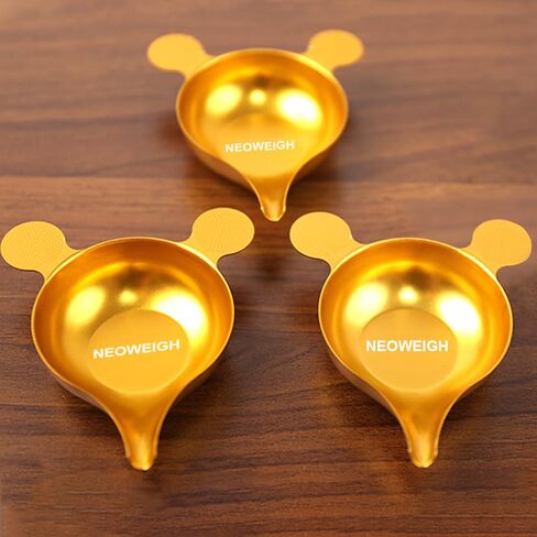 مقلاة مسحوق معدني مع مغرفة ، تصميم أعمق ، غير لاصقة وسكب بسهولة ، قوارب وزن المعادن لعلاج التوابل المختبر المكمل ، تستخدم مع موزعات مسحوق إلكترونية/مسحوق in Kuwait