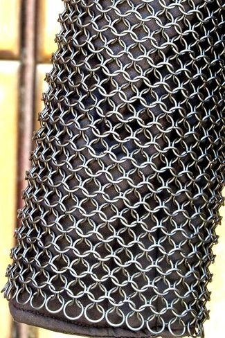 NauticalMart Chainmail Medieval Haubergeon Shirt Butted Long Shirt Black Halloween in Saudi Arabia