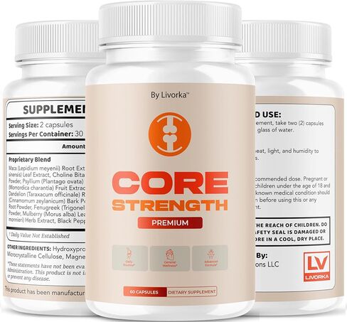 (2 Pack) Core Strength - Official Core Strength Premium Capsules All Natural Ingredients Advanced Formula Daily Pills Overall Health & Wellness Support Vitamin Reviews, 120 Capsules for 2 Months in Saudi Arabia