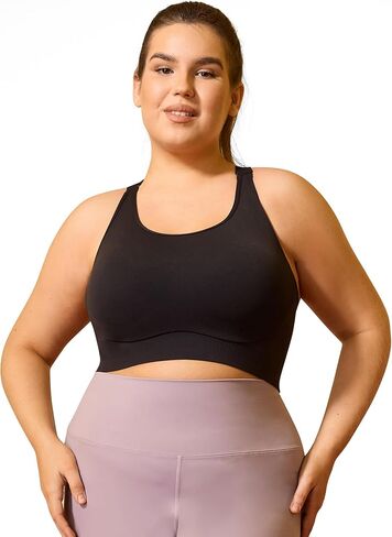 Cordaw Women's Plus Size High Impact Sports Bra, Fixed Cup, Racerback with Back Closure for Workout Gym in Saudi Arabia