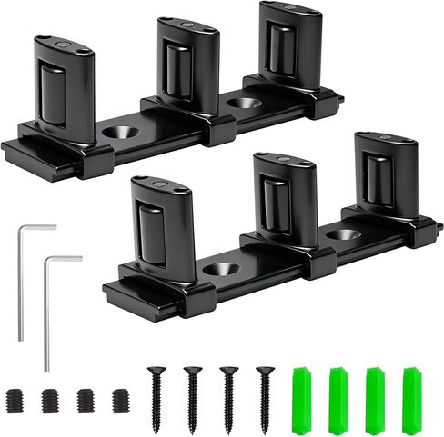 3-Roller Adjustable Sliding Closet Door Floor Guide Upgrade Kit (2 Pack), Black Bottom Mount for Bypass, Double Bypass & Barn Doors in Kuwait