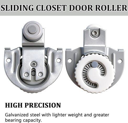 4PCS Closet Door Roller Kit, Sliding Closet Door Hardware Top-Roller with 8 Screws, Smooth and Quiet Sliding Q-112 in Saudi Arabia