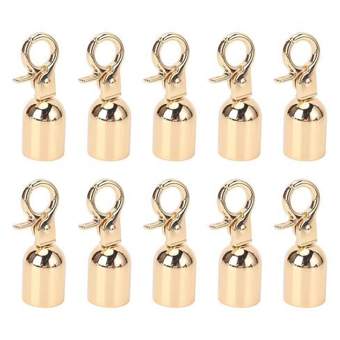 Drfeify Rope End Stopper, Zinc Alloy 15.5mm Diameter Cord End Snap Hook, Secure Hold for Bags Shoes Pendants (Gold) in Saudi Arabia