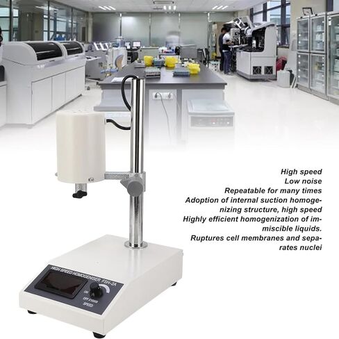 Homogenizer Emulsifier Mixer, High-Speed Disperser with Adjustable RPM 8000-22000, Includes 2 Working Heads, Suitable for 5-1000ml Samples in Saudi Arabia