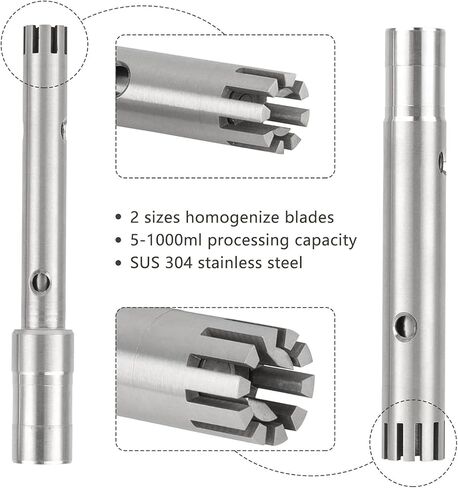 Homogenizer Emulsifier Mixer, High-Speed Disperser with Adjustable RPM 8000-22000, Includes 2 Working Heads, Suitable for 5-1000ml Samples in Saudi Arabia