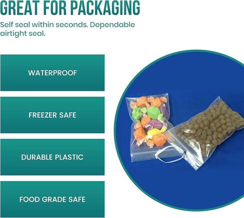 Levex - 3.5" x 3.5" (100 Count) 4 Mil Heavy Duty Clear Hang Hole Display Reclosable Zip Plastic Poly Bags with Resealable Lock Seal Zipper for Travel, Storage, Packaging & Shipping in Kuwait