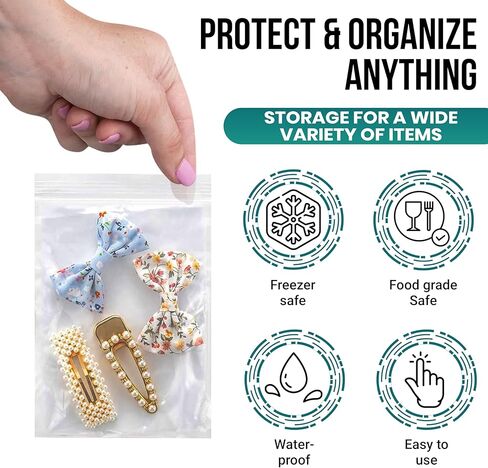 Levex - 6" x 9" (100 Count) 2 Mil Clear Reclosable Zip Plastic Poly Bags with Resealable Lock Seal Zipper for Travel, Storage, Packaging & Shipping in Kuwait