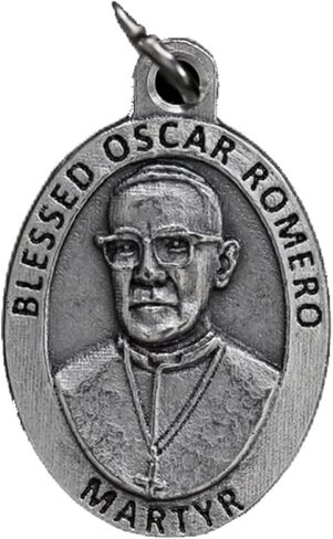 San Oscar Romero San Romero Monseñor Romero Patron of El Salvador Blessed Prayer Card Silver Oxidized Medal or Medal with Stainless Steel Chain Make your Choice in Kuwait