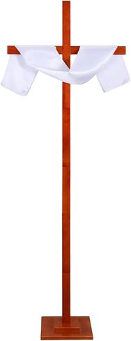 Adjustable Extra Large Wooden Cross Stand Up to 82 Inch – Handmade Solid Wood Oversized Standing Cross for Yard, Wall or Table Display, Easter Christmas Wedding Church Decoration in Saudi Arabia