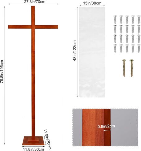 Adjustable Extra Large Wooden Cross Stand Up to 82 Inch – Handmade Solid Wood Oversized Standing Cross for Yard, Wall or Table Display, Easter Christmas Wedding Church Decoration in Saudi Arabia