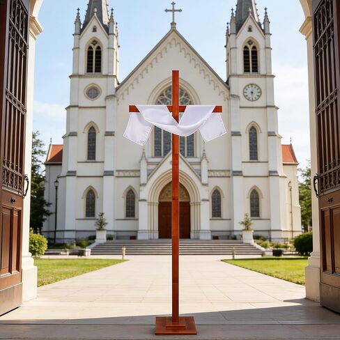 Adjustable Extra Large Wooden Cross Stand Up to 82 Inch – Handmade Solid Wood Oversized Standing Cross for Yard, Wall or Table Display, Easter Christmas Wedding Church Decoration in Saudi Arabia