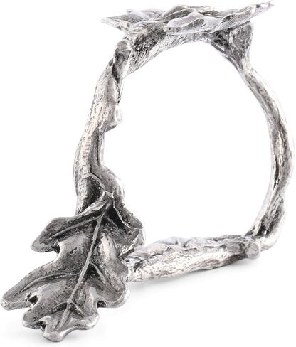 Vagabond House Pewter Metal Oak Leaf Napkin Ring (Sold as Single Ring) Artisan Crafted Designer Ring 1.5 inch Tall in Kuwait
