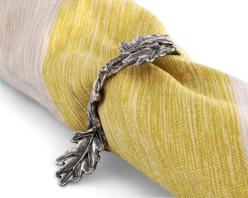 Vagabond House Pewter Metal Oak Leaf Napkin Ring (Sold as Single Ring) Artisan Crafted Designer Ring 1.5 inch Tall in Kuwait