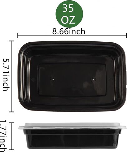 10 حزمة 28 أوقية حاويات الإعدادية وجبة قابلة لإعادة الاستخدام مع الأغطية ، وحاويات تخزين الطعام مقصورتين للذهاب لتناول الغداء ميكروويف قابلة للتصرف ، ومربع من البلاستي in Kuwait