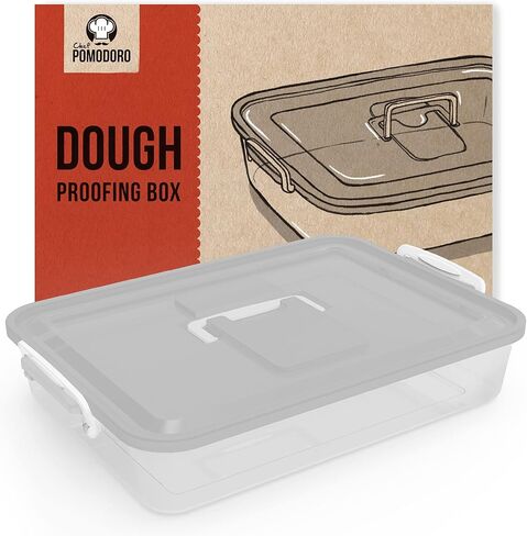 صندوق تدقيق عجين الطاهي بومودوريو ، 14 × 11 بوصة ، حاوية تحضير مع غطاء ، يناسب 4-6 كرات التدقيق ، البيتزا المنزلية وصينية عجين الخبز مع مقبض حمل مريح (الأزرق) in Kuwait