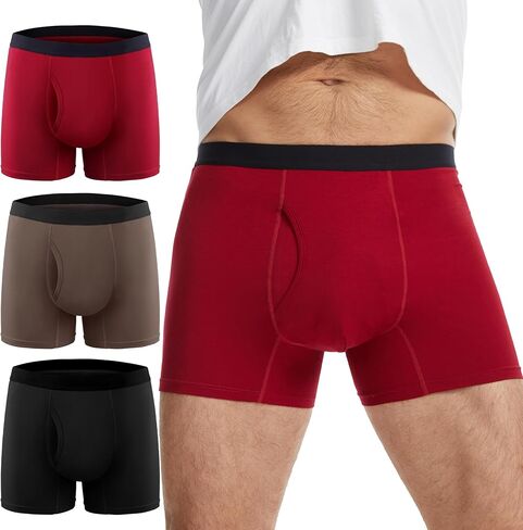 YESWEL Men's Incontinence Underwear, Modal 50ML Absorbency Leakproof Washable Boxer Briefs for Bladder Control 3 Pack in Kuwait