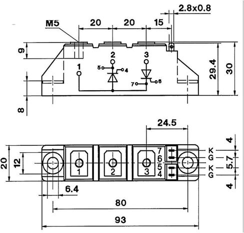 وحدات الثايرستور SKKT106/16E وحدة 106A 1600V ثايرستور السيليكون المتحكم فيه in Kuwait