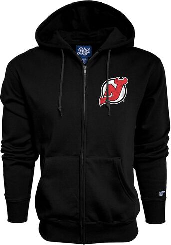 أزرق 84 NHL للجنسين للبالغين NHL مرخص رسميًا، سويت شيرت بغطاء للرأس بسحاب كامل، لون ثانوي in Kuwait