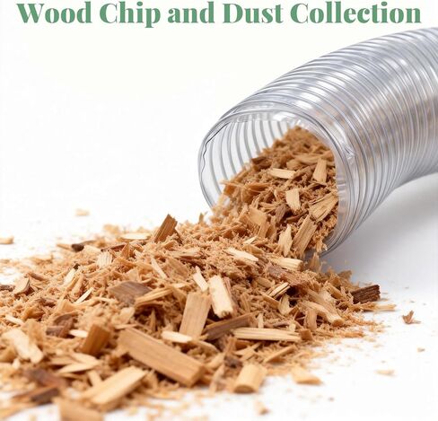 6 Inches 30 FT PVC Dust Collection Hose, Flexible Puncture Resistant Hose with 8 Stainless Steel Clamps, Clear Vacuum Hose for Industrial and Home Use in Kuwait