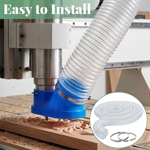 6 Inches 30 FT PVC Dust Collection Hose, Flexible Puncture Resistant Hose with 8 Stainless Steel Clamps, Clear Vacuum Hose for Industrial and Home Use in Kuwait