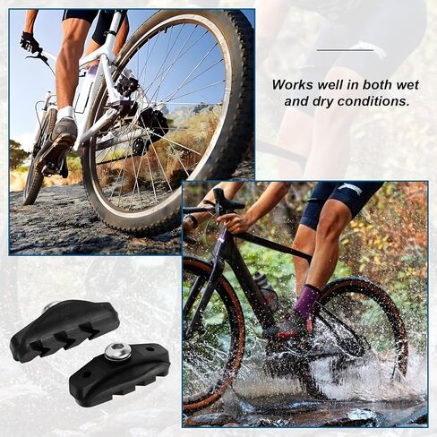 Hordion 2 Pairs Bike Brake Pads, Professional V Brake Pads 50mm Caliper Brake-Pad with Allen Wrench for Road Bike Mountain Bikes City Bikes in Saudi Arabia