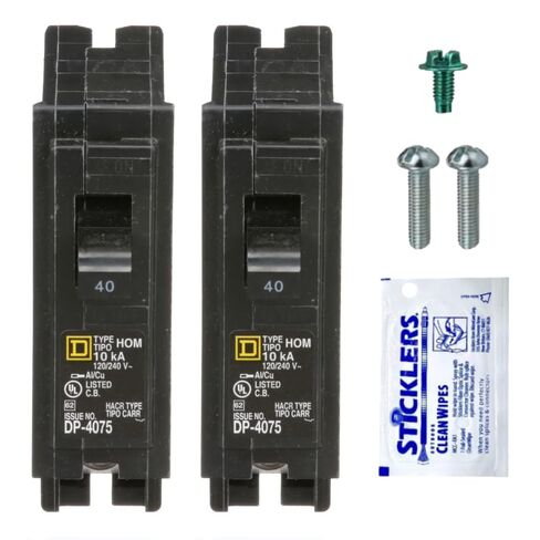 حزمة مجموعة Circuit Breaker Kit Genuine Square D HOM130 (2 حزمة) ، 30 أمبير (30 أ) قطب واحد ، 120 فولت ، 10KAIC ، مدرج في القائمة ، مكون من مراكز التحميل الرئيسية ومربع اللوحة ، استبدال جديد in Kuwait