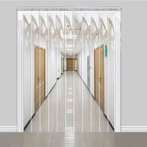 ستارة شريطية شفافة من PVC - باب معزول حراريًا مقاوم للماء للمستودعات والمجمدات والأقبية (W180xH220cm/70.86x86.61in) - حل بديل بلاستيكي متين in Kuwait