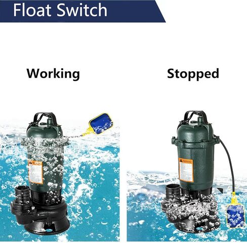 1HP Submersible Sewage Pump,220V-240V 4000GPH Sump Pump Dirty Clean Water Pump with Float Switch,2pc NPT connectors,for Pools,Garden,Pond,Irrigation,Flooded Areas in Kuwait