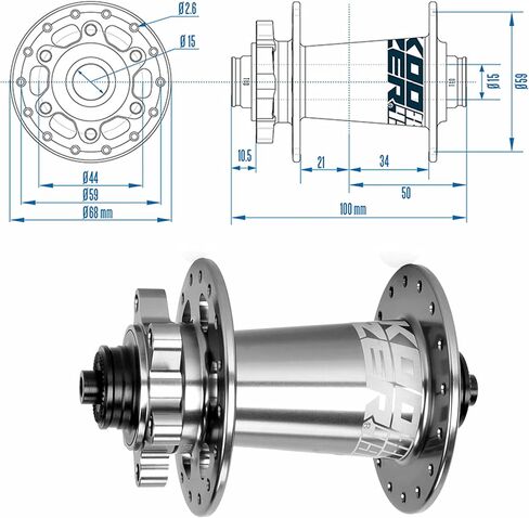 مجموعة محور الدراجة الجبلية BestParts XM490 PRO MTB 6 مسامير و32 فتحة سريعة الإصدار (QR) محور فرامل قرصية HG بديل لسرعة Shimano 8-11 وSRAM 8-10 سرعة، 5x100 مم/5x135 مم، رمادي in Saudi Arabia