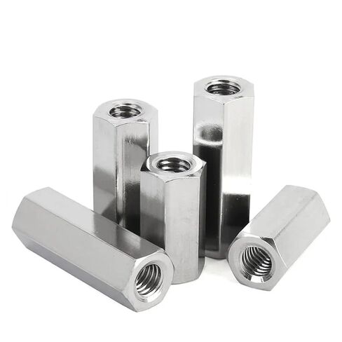 1Pcs Long Hex Nut 304 Stainless Steel M3 M4 M5 M6 M8 M10 Connection Thread Nuts Double Pass Hexagon Stud(55mm) in Kuwait