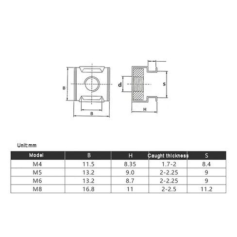 Snap-in Cage Nuts, Stainless Steel Cage Nuts M4 M5 M6 M8 Pack of 18 Pcs(M8(3pcs)) in Saudi Arabia