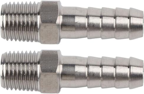 Oumefar Stainless Steel BSPT Male Thread Quick Coupling Connector for Pneumatic Equipment 1/4in Barb Joint 6mm 2PCS for Air Pipe Connection (BSPT1/4-10mm) in Saudi Arabia
