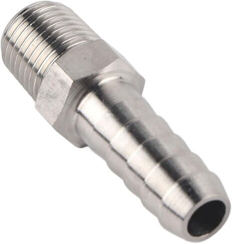 Oumefar Stainless Steel BSPT Male Thread Quick Coupling Connector for Pneumatic Equipment 1/4in Barb Joint 6mm 2PCS for Air Pipe Connection (BSPT1/4-10mm) in Saudi Arabia