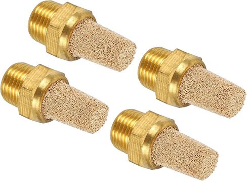 MECCANIXITY 4pcs Male Air Pneumatic Mufflers 1/8" NPT Male Sintered Bronze Muffler Air Line Fittings for Pneumatic Tool and Industrial Machinery in Saudi Arabia