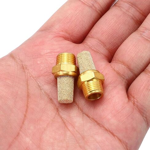MECCANIXITY 4pcs Male Air Pneumatic Mufflers 1/8" NPT Male Sintered Bronze Muffler Air Line Fittings for Pneumatic Tool and Industrial Machinery in Saudi Arabia