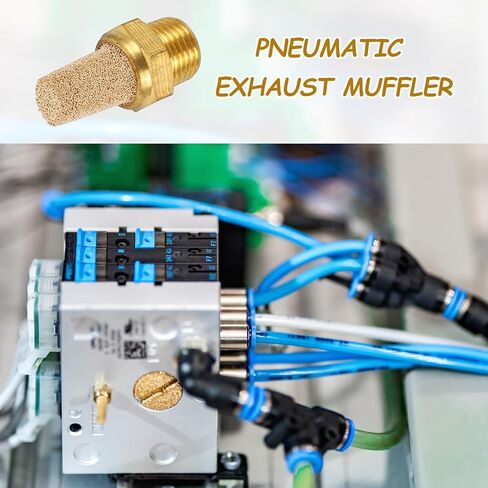 MECCANIXITY 4pcs Male Air Pneumatic Mufflers 1/8" NPT Male Sintered Bronze Muffler Air Line Fittings for Pneumatic Tool and Industrial Machinery in Saudi Arabia