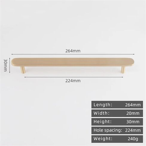 باب درج خزانة نحاسي بمقبض عتيق 4-25 بوصة 500 مم شريط سحب 1 قطعة (8895-224-Gold) in Kuwait