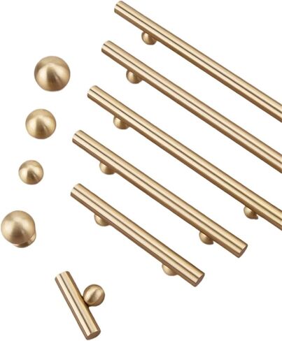 الصلبة النحاس خزانة درج مقبض الكرة قاعدة طويلة 1 قطعة (1028-20) in Kuwait