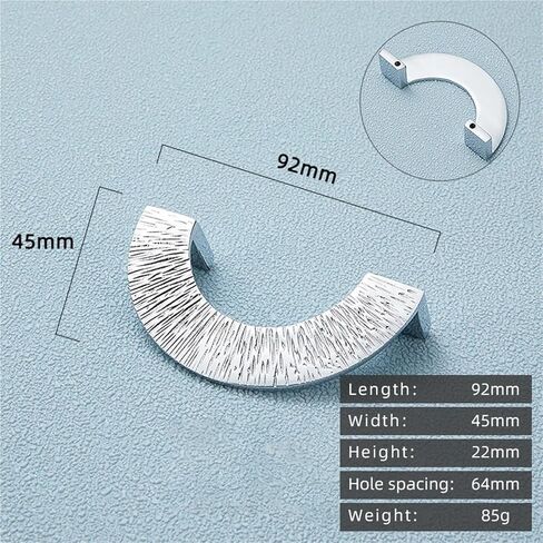 Solid Brass Hammer Pattern Semi-Circular Silver Handle Drawer Gold Pull 1Pcs(CW-92mm-2-Chrome) in Saudi Arabia