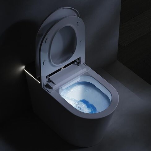 Smart Toilet with Bidet Built in, Electric Bidet Toilet with Auto Lid Opening, Bidet with Heated Seat, Warm Water & Dryer, Auto Flushing, Night Light, Elongated in Saudi Arabia