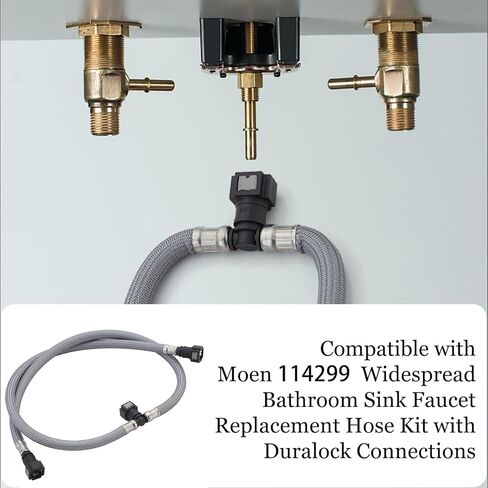 طقم خرطوم بديل متوافق مع طقم خرطوم بديل لصنبور حوض الحمام واسع الانتشار Moen 114299 مع وصلات Duralock in Kuwait